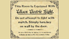 Sign for Edison Electric Light
