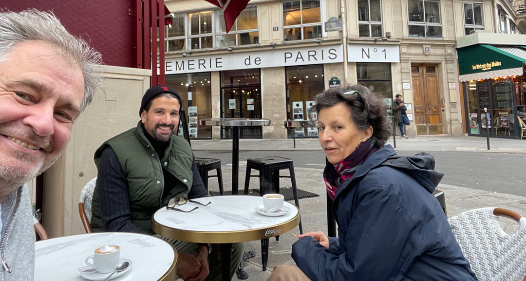 Princess D with David Aaron Benali in front of Cremerie de Paris